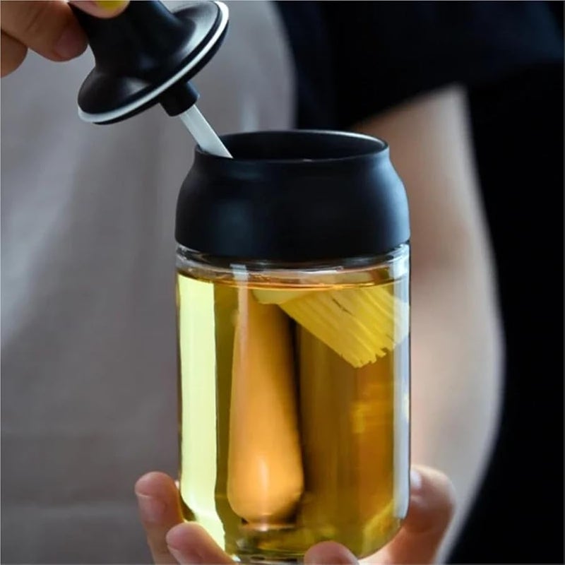 Black 2pcs 250ml Multi Functional Seasoning Pots Spice Jars Oil Bottles Sugar Bowls Salt Containers With Spoons - Image 4